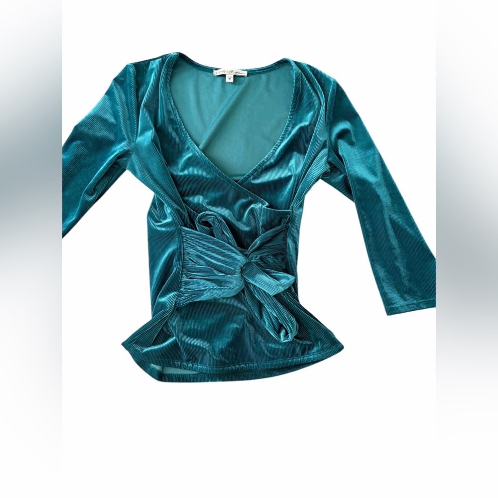 Teal Wrap Top